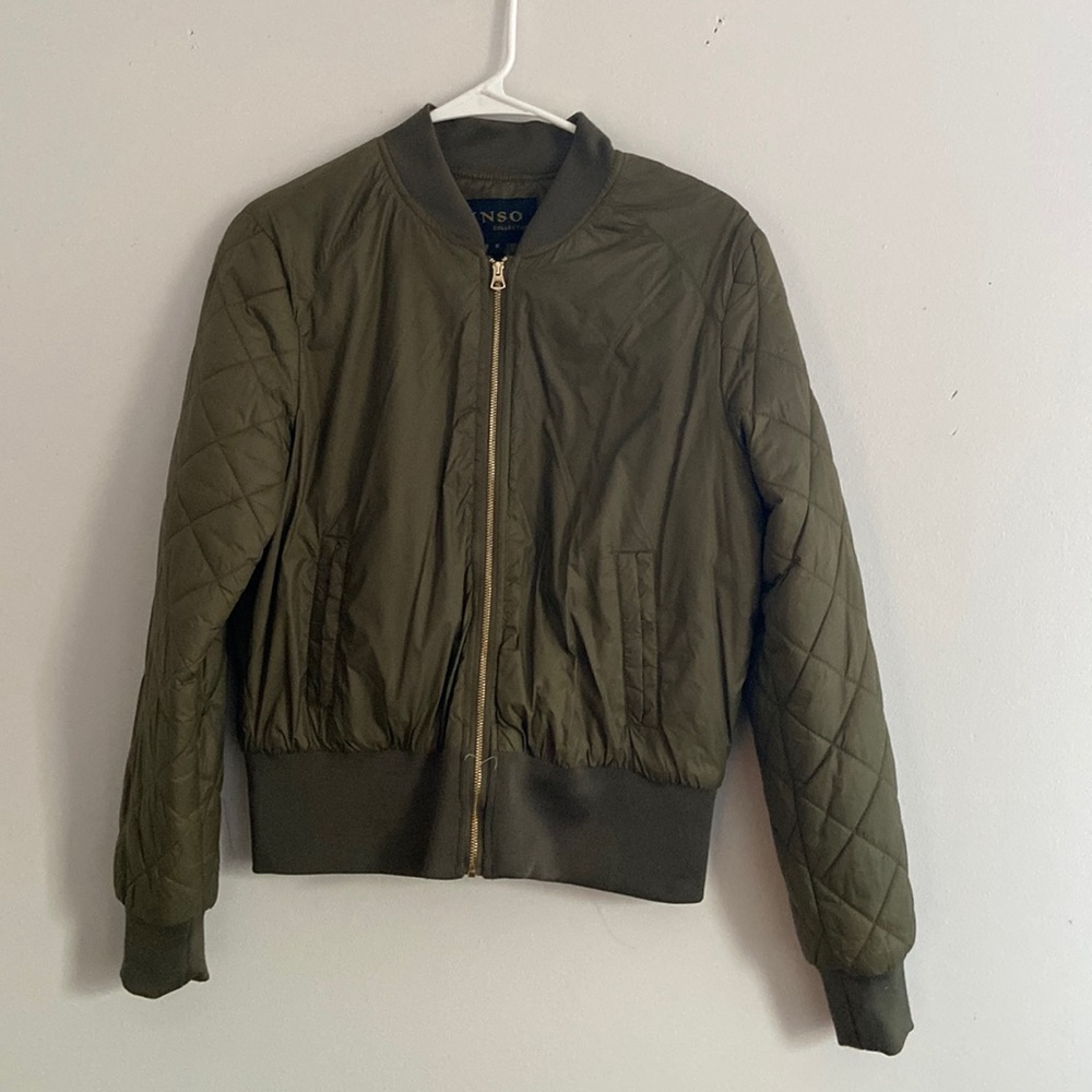 Olive green bomber jacket